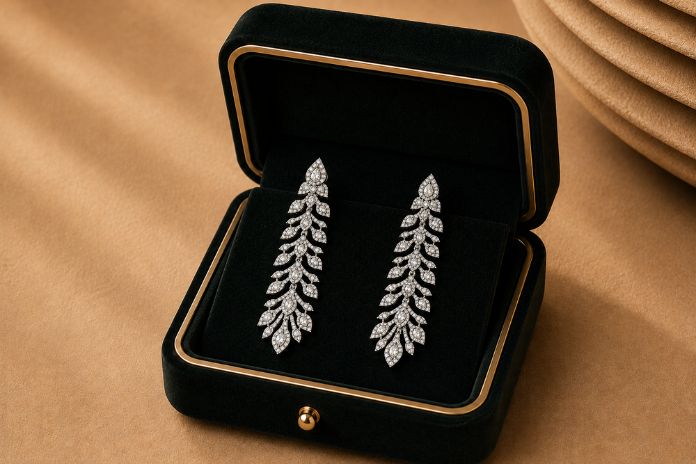 Aurelia Cascading Diamond Earrings in 18K Gold