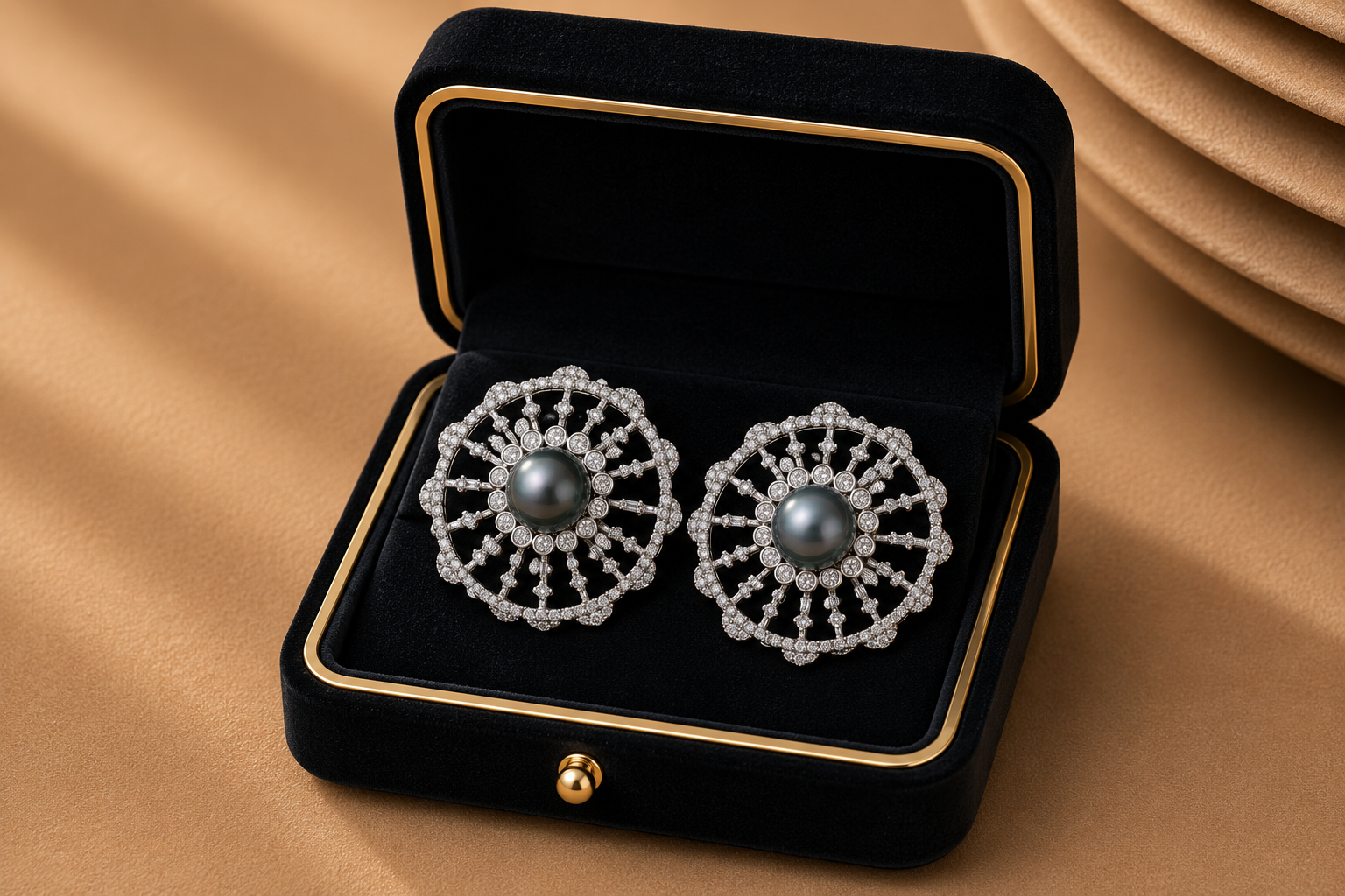 Izzari Aurora Diamond Fan Statement Earrings