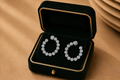 Izzari Celestine Diamond Open Hoop Earrings