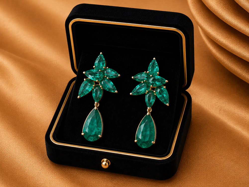 Izzari Verde Royale Emerald Drop Earrings