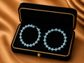 Izzari Azure Halo Diamond Hoop Earrings