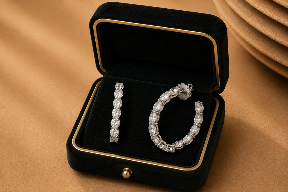 Izzari Celeste Diamond Hoop Earrings