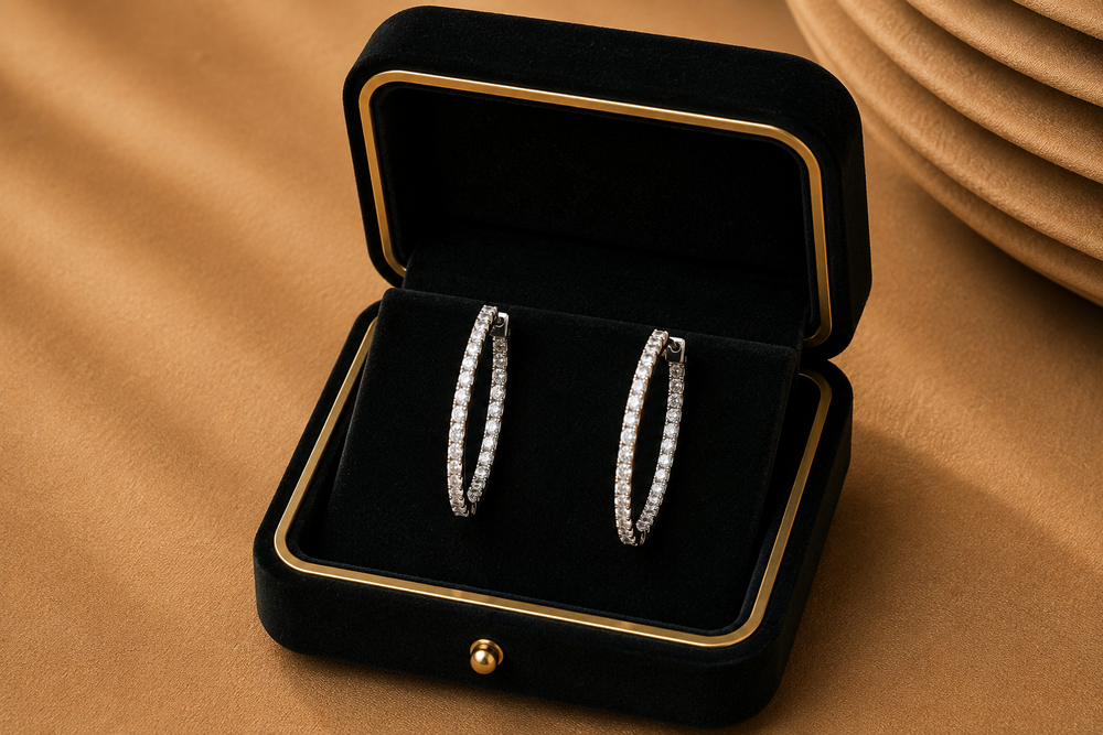 Izzari Trinity Diamond Minimal Stud Earrings