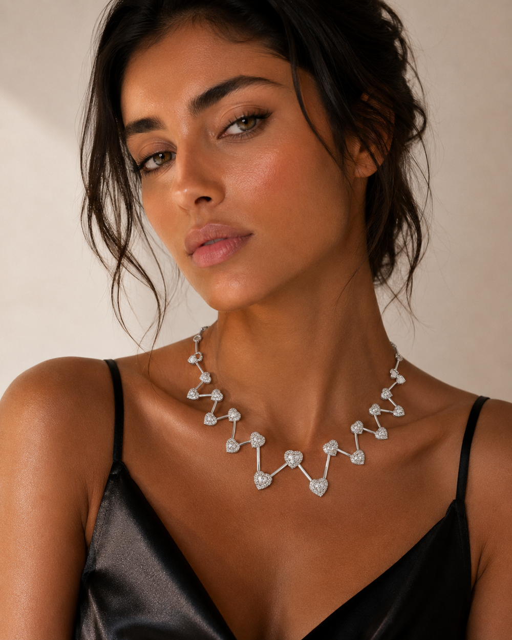 Aurora Heart Diamond Statement Necklace in 18K Gold | Luxury Fine Jewellery