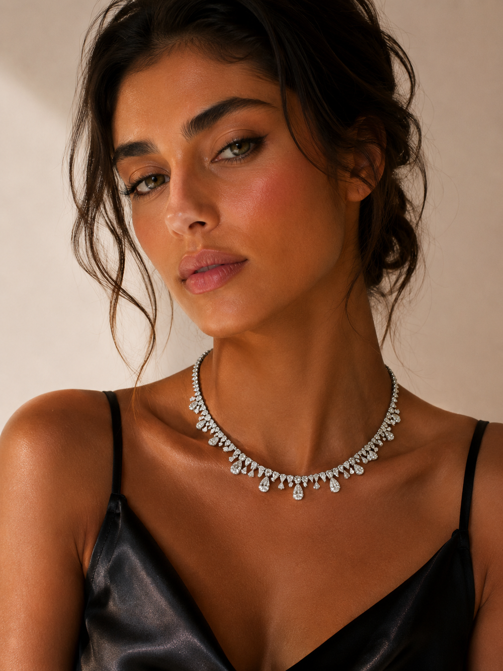 Aurora Drop Diamond Statement Necklace in 18K Gold | Luxury Fine Jewellery