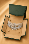 LaJoya Crescent Diamond Necklace in 18K Gold