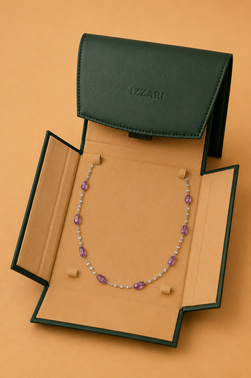 Emerald Drop Diamond Necklace in 18K Gold