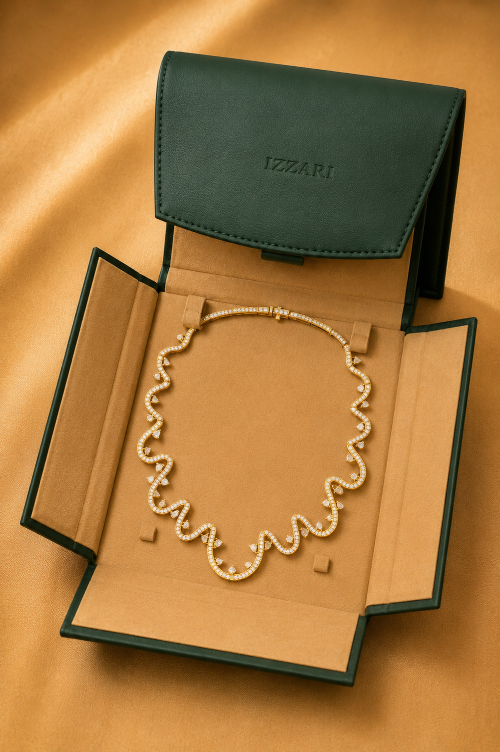Aurelia Cascade Diamond Necklace in 18K Gold | Luxury Statement Fine Jewellery