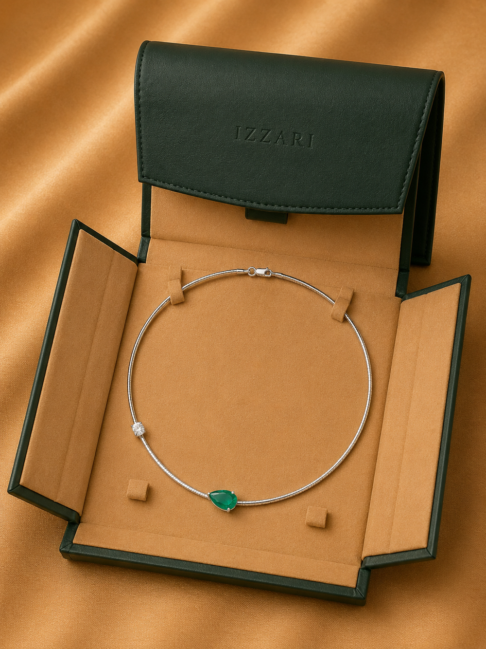 Emerald Whisper Solitaire Necklace in 18K Gold | Luxury Fine Jewellery
