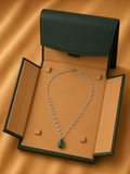 Emerald Dew Drop Diamond Necklace in 18K Gold | Luxury Fine Jewellery