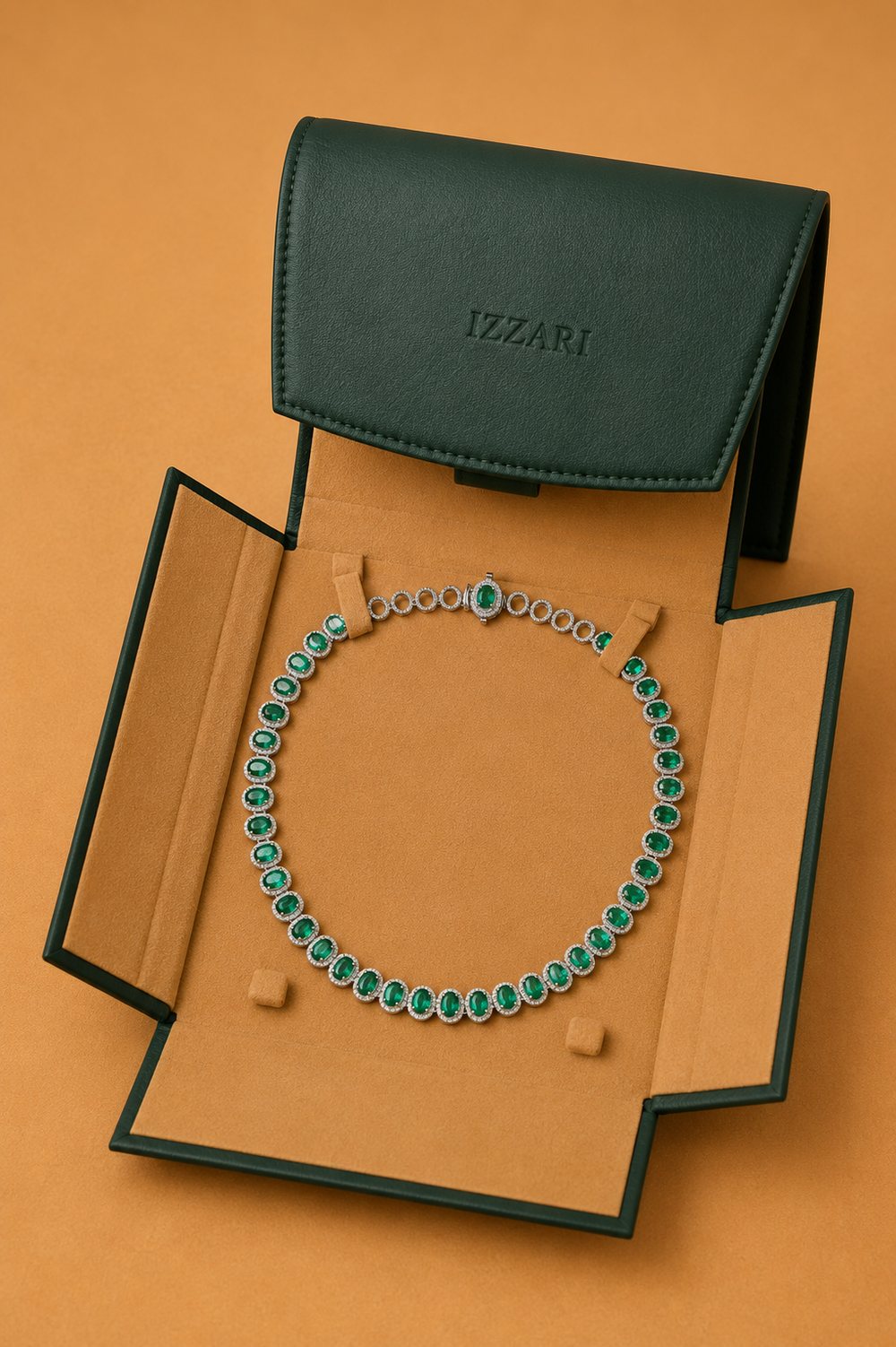 Emerald Grace Diamond Tennis Necklace in 18K Gold | Luxury Fine Jewellery