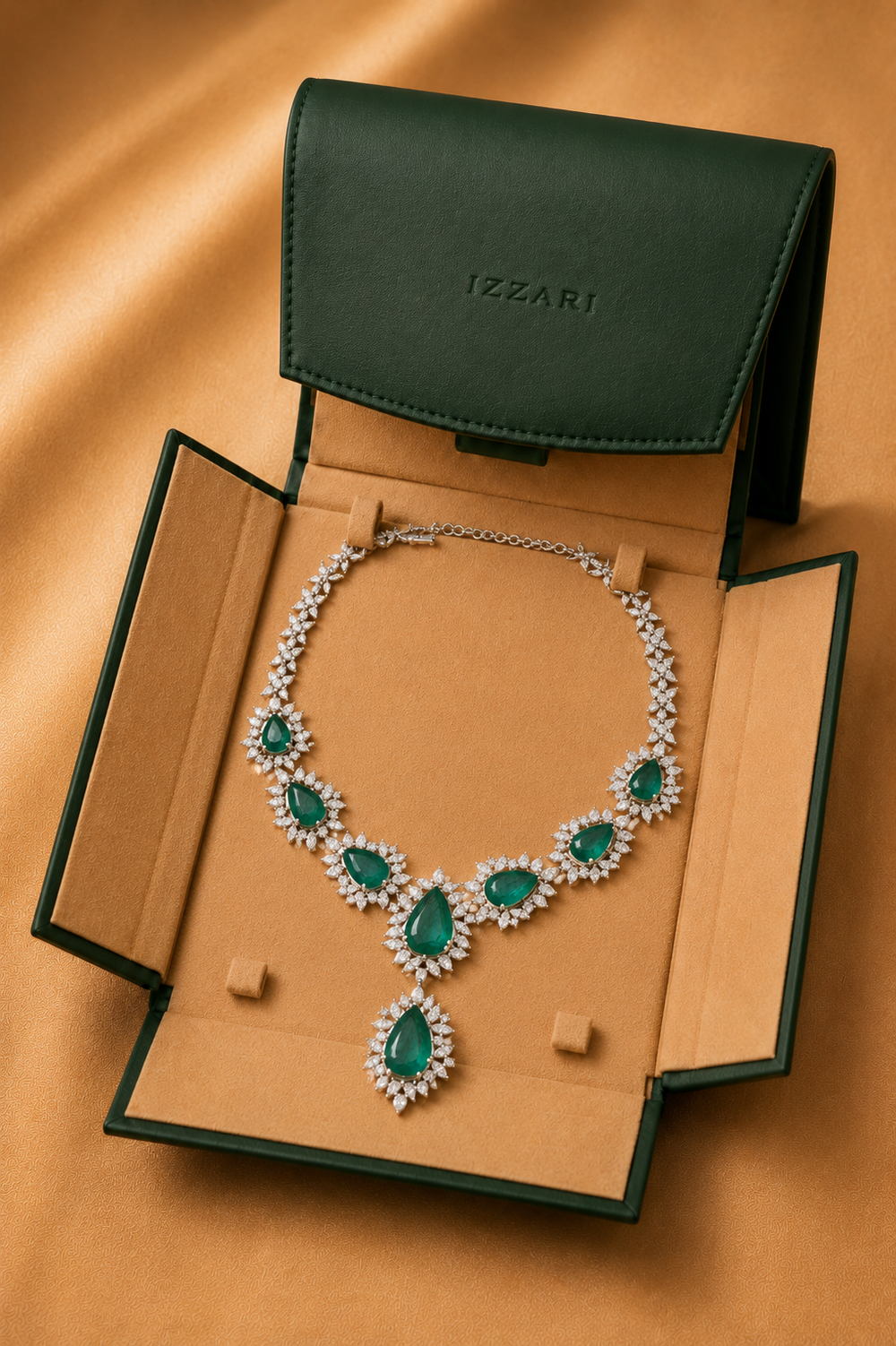 Imperial Diamond Waterfall Statement Necklace in 18K Gold | Luxury High Jewellery