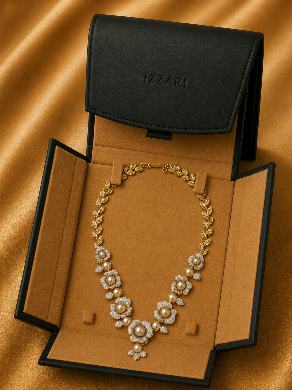 Aurora Floral Diamond Statement Necklace in 18K Gold | Luxury Fine Jewellery