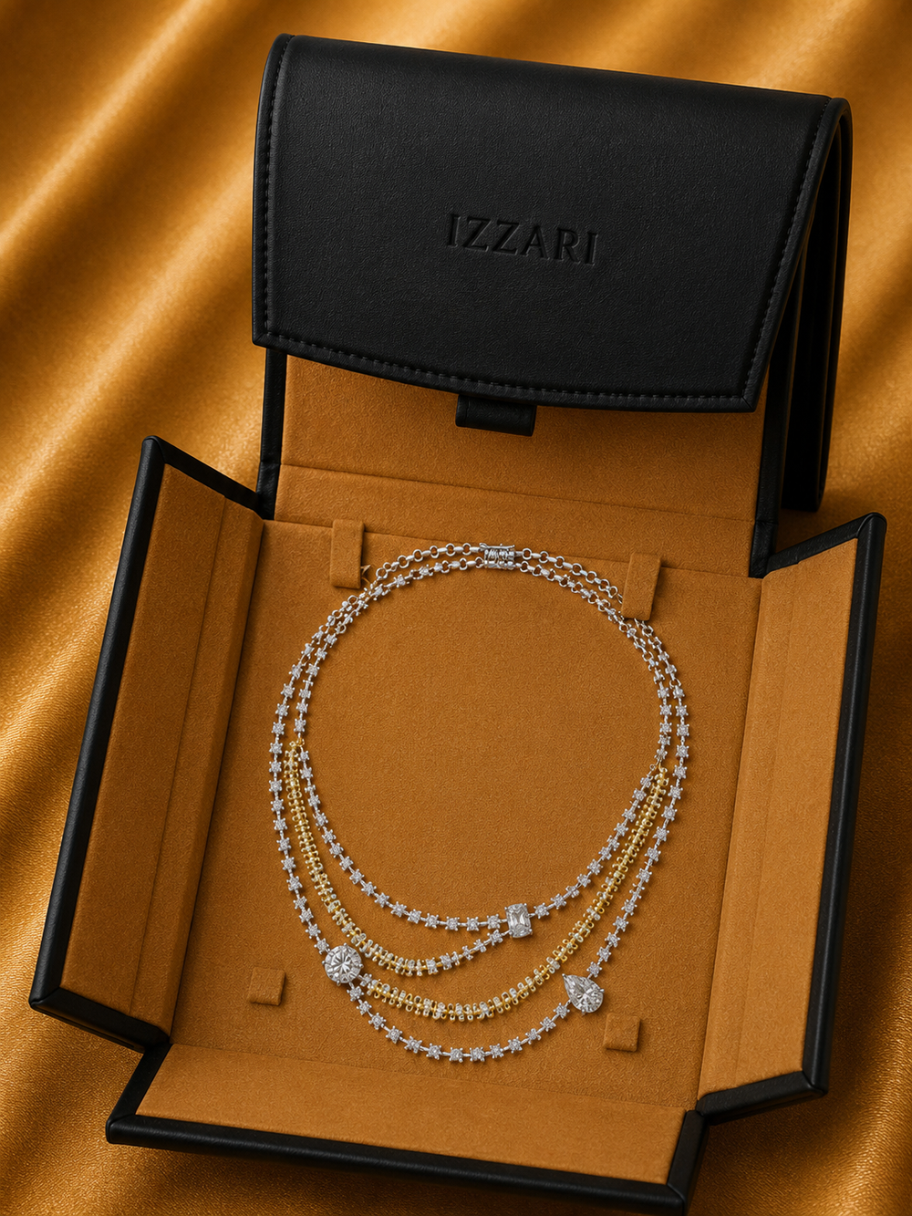 Éternelle Layered Diamond Necklace Set in 18K Gold | Luxury Fine Jewellery