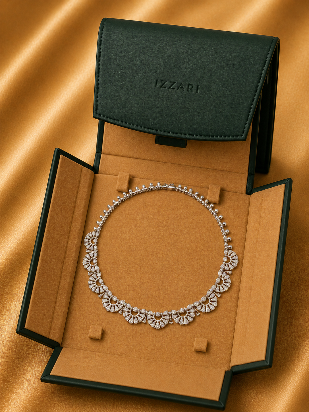 Celestia Diamond Halo Necklace in 18K Gold | Luxury Fine Jewellery