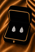 Lustre Pear Natural Diamond Stud Earrings in 18K Gold