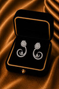18K White Gold Diamond Spiral Earrings