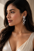 18K White Gold Diamond Chandelier Earrings