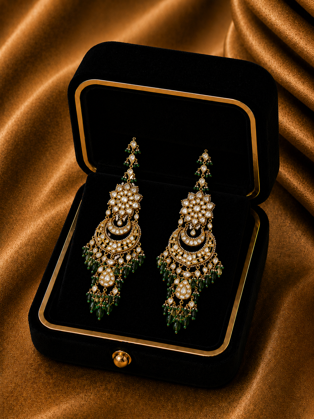 18K Yellow Gold Diamond Jhumka Earrings