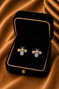 18K White Gold Yellow Diamond Butterfly Earrings