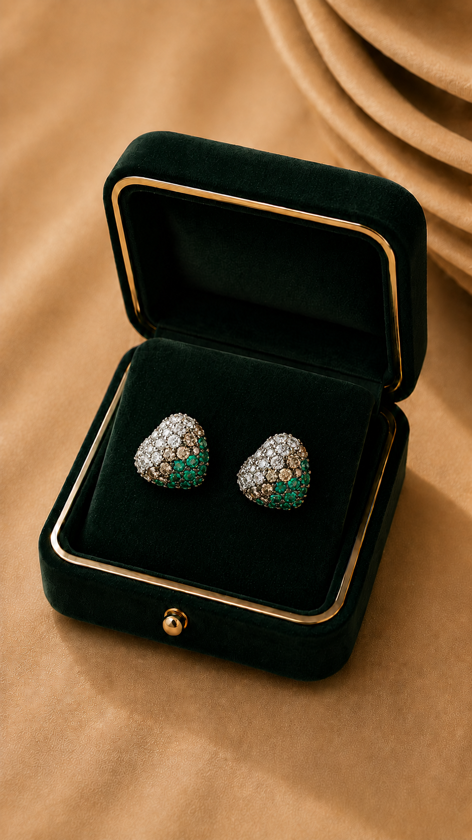 18K White Gold Black Diamond Halo Earrings