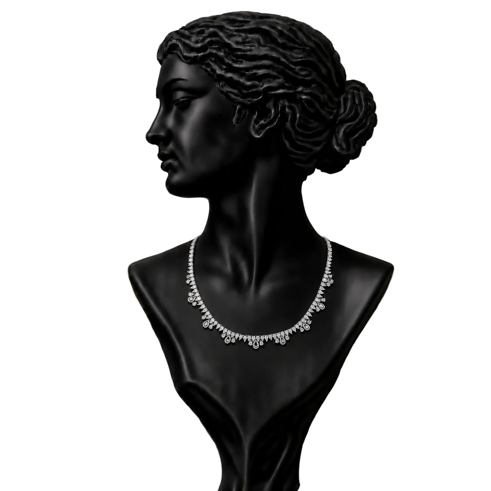Aurora Drop Diamond Statement Necklace in 18K Gold | Luxury Fine Jewellery