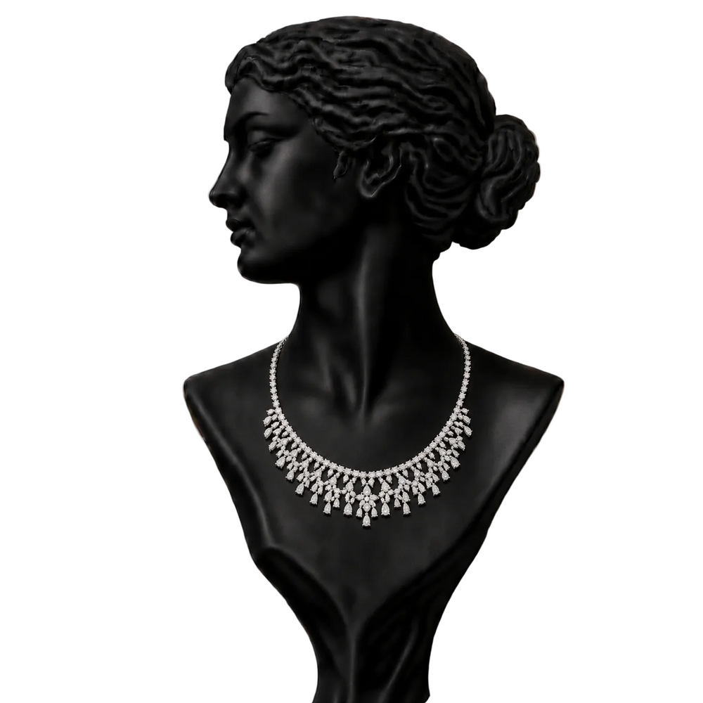 18K White Gold Diamond Statement Necklace