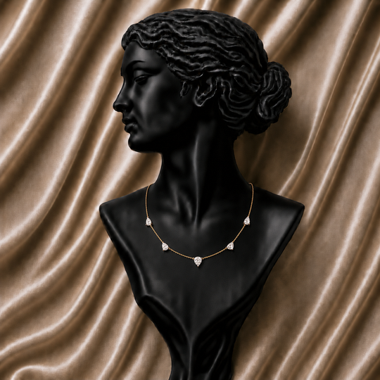 Aurielle Diamond Station Necklace in 18K Gold | Luxury Fine Jewellery