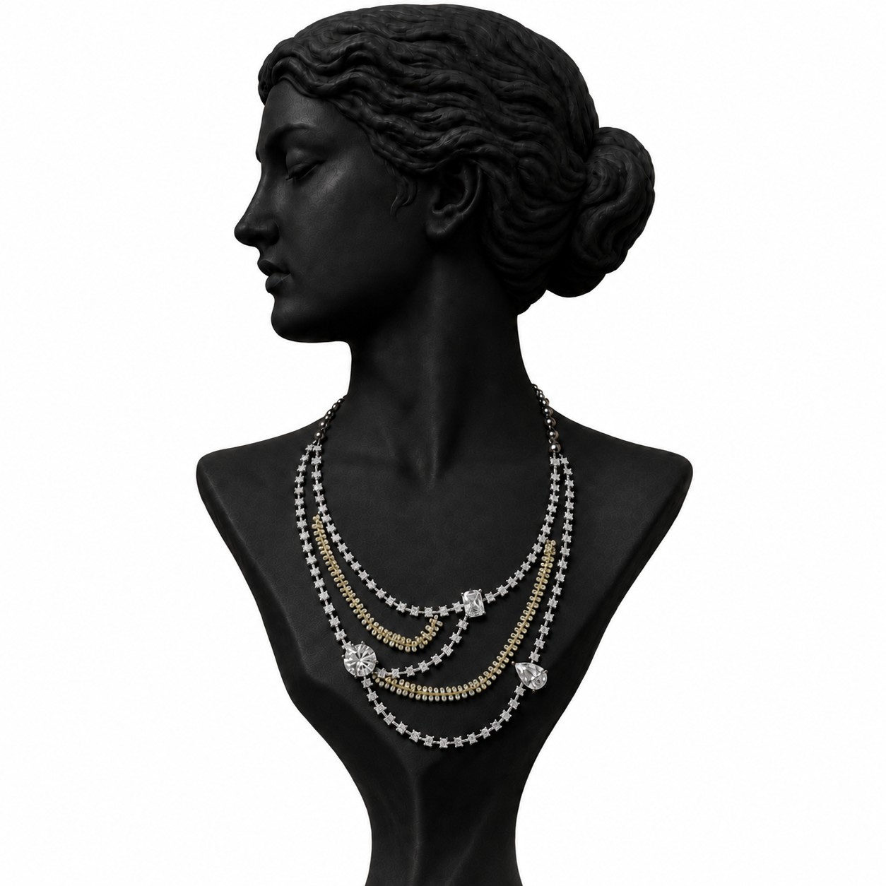 Éternelle Layered Diamond Necklace Set in 18K Gold | Luxury Fine Jewellery