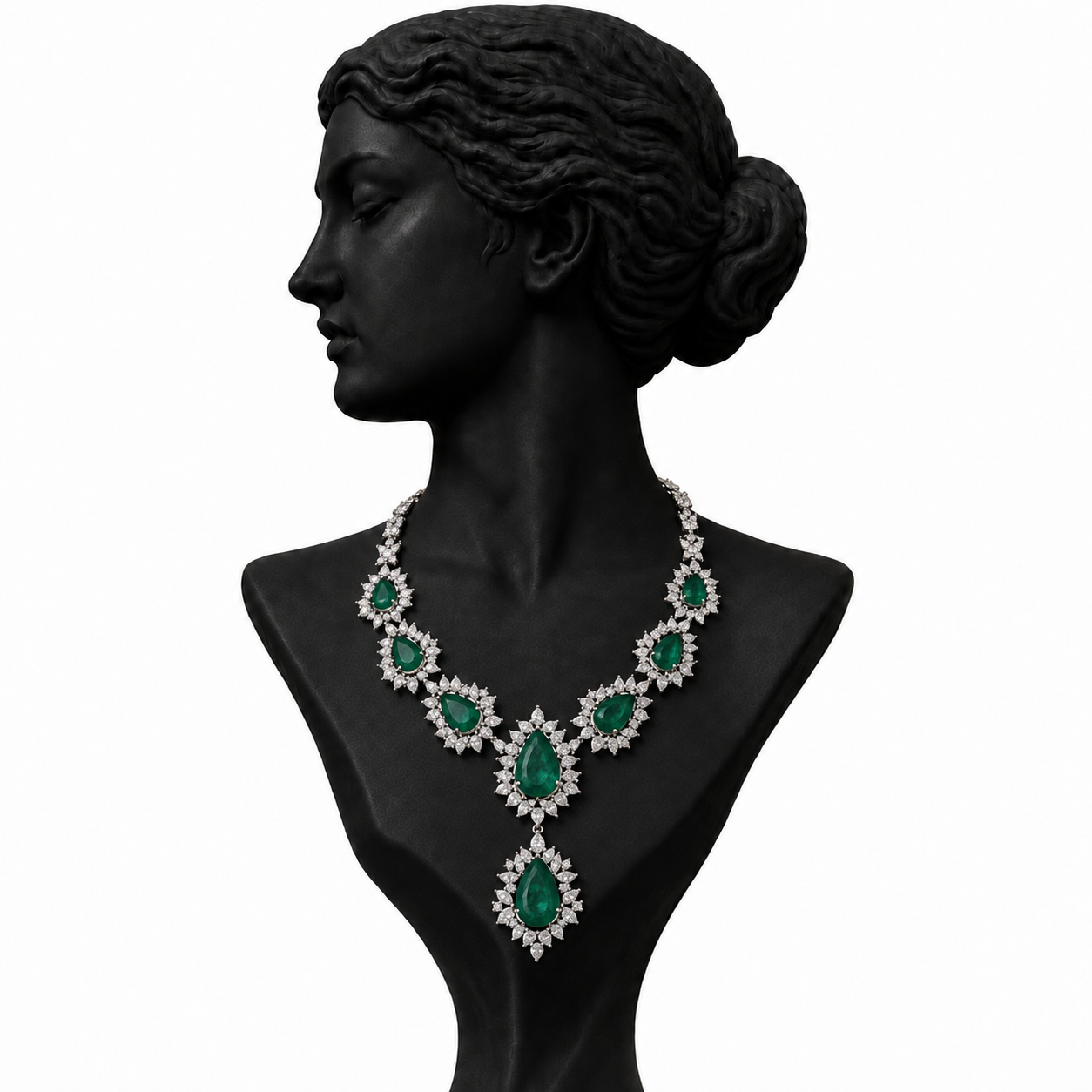 Imperial Diamond Waterfall Statement Necklace in 18K Gold | Luxury High Jewellery