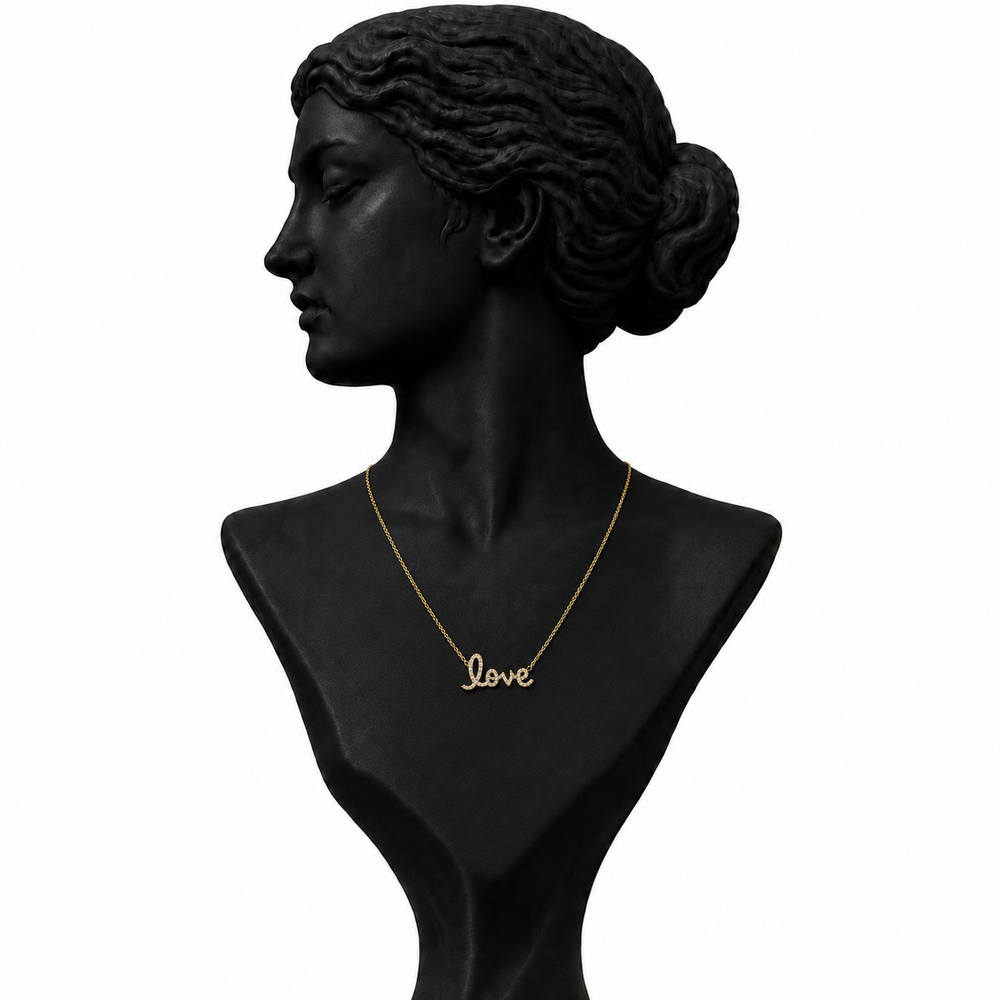 18K Yellow Gold Minimal Diamond Necklace