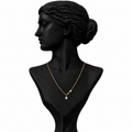 18K Yellow Gold Diamond Drop Pendant Necklace