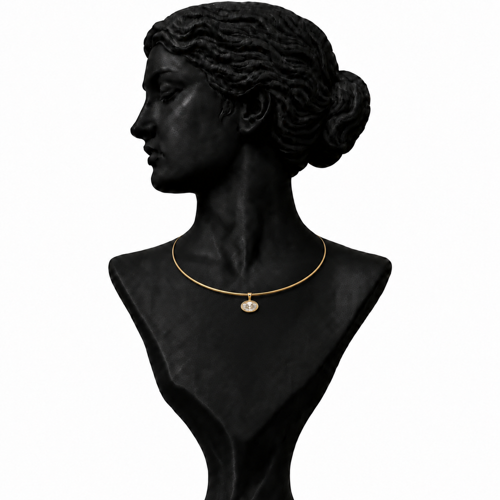 18K White Gold Floating Diamond Necklace