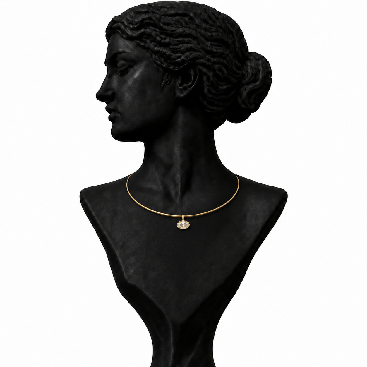 18K White Gold Floating Diamond Necklace