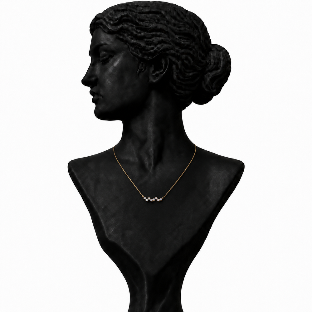 18K White Gold Minimal Diamond Necklace