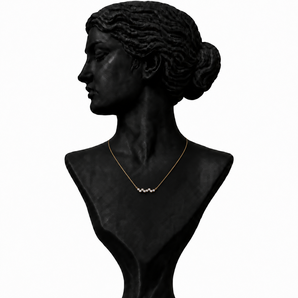 18K White Gold Minimal Diamond Necklace
