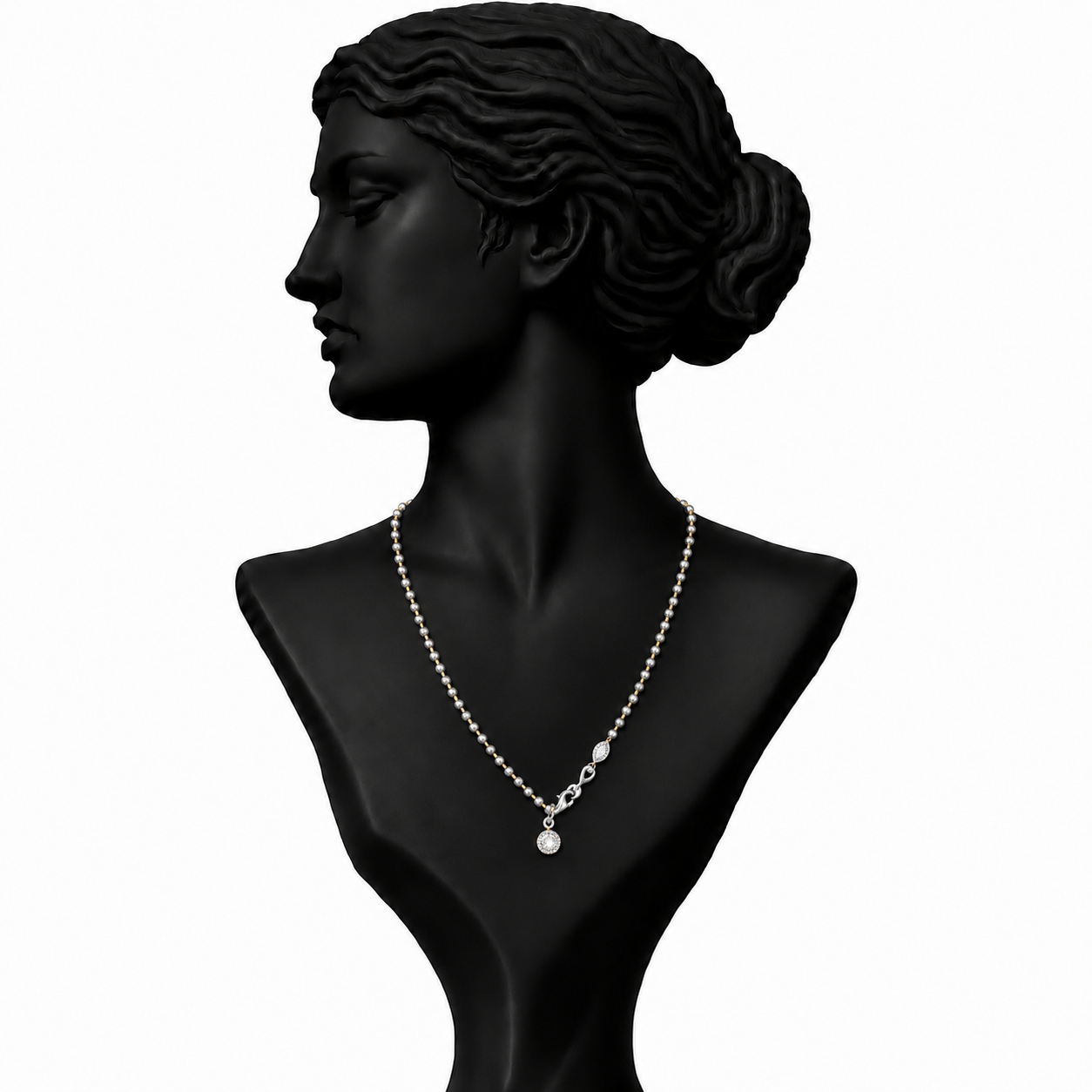 Luna Solitaire Diamond Collar Necklace in 18K Gold | Luxury Fine Jewellery