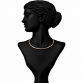 Aurielle Minimal Gold Curve Necklace in 18K Gold | Luxury Fine Jewellery