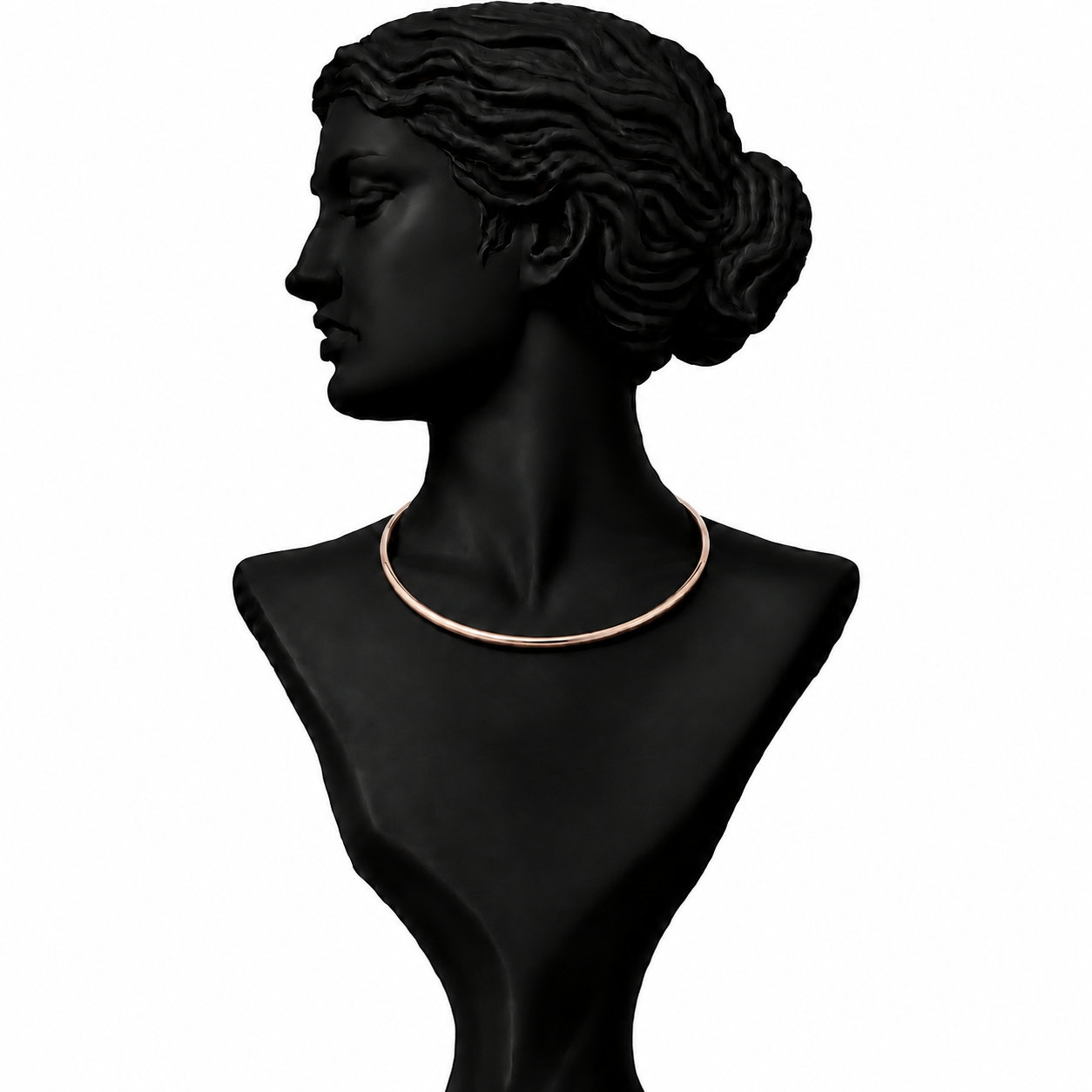Aurielle Minimal Gold Curve Necklace in 18K Gold | Luxury Fine Jewellery