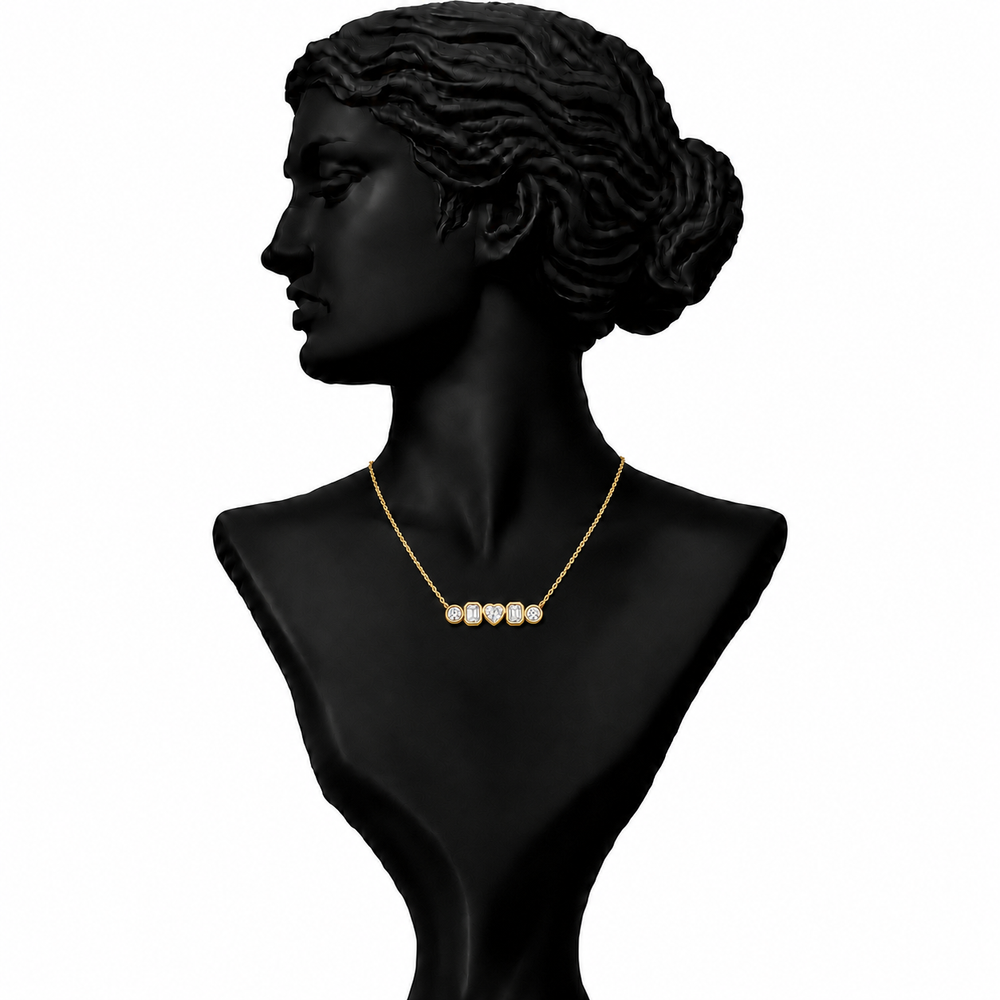 Celeste Charm Diamond Station Necklace in 18K Gold | Luxury Fine Jewellery