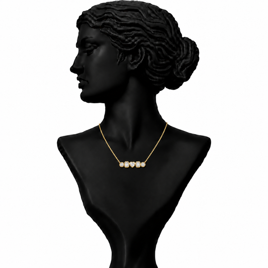 Celeste Charm Diamond Station Necklace in 18K Gold | Luxury Fine Jewellery