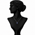 Tanzanite Solitaire Diamond Pendant Necklace in 18K Gold | Luxury Fine Jewellery