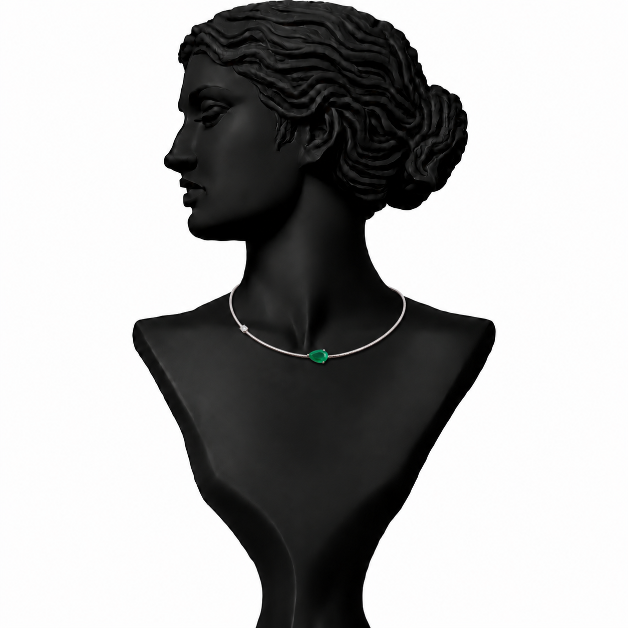 Emerald Whisper Solitaire Necklace in 18K Gold | Luxury Fine Jewellery