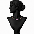 Disco Heart Strawberry Diamond Necklace in 18K Gold | Luxury Heart Jewellery