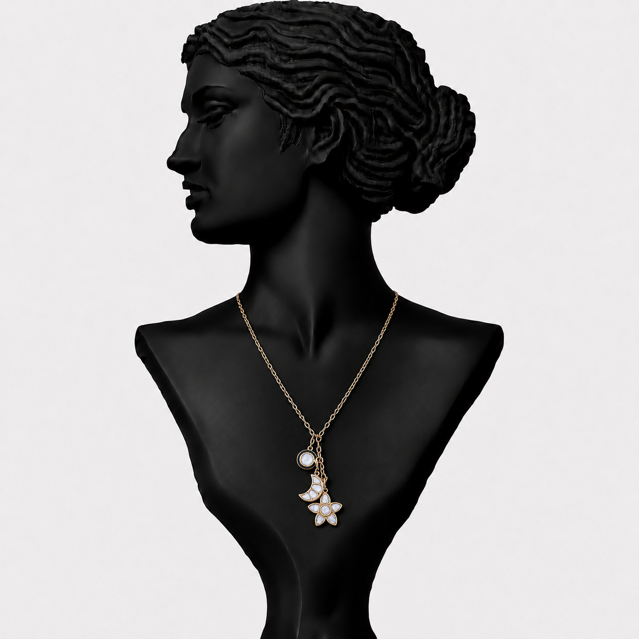 Polki Charms Necklace in 18K Gold