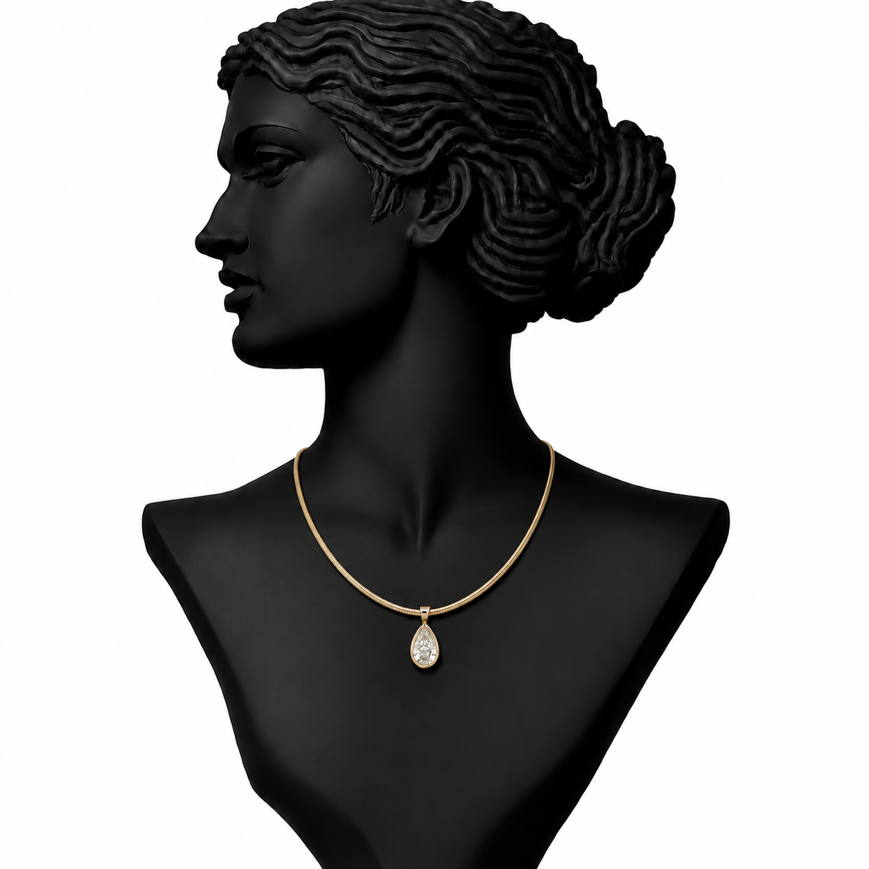 Solitaire Diamond Pendant Necklace in 18K Gold