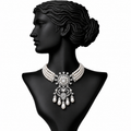 Regalia Pearl Drop Diamond Choker Necklace in 18K Gold | Luxury Fine Jewellery
