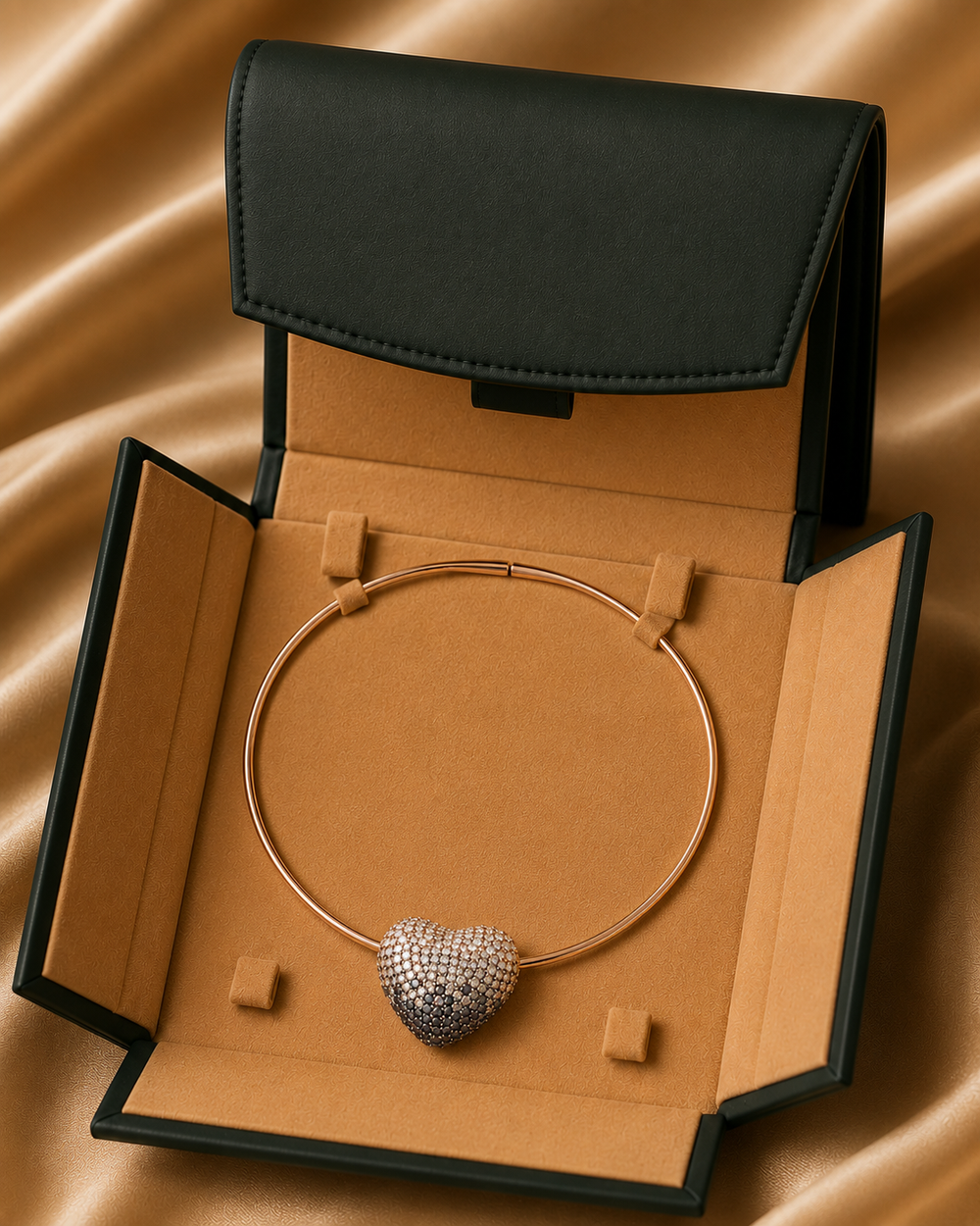 Veloura Heart Diamond Collar Necklace in 18K Gold | Luxury Fine Jewellery