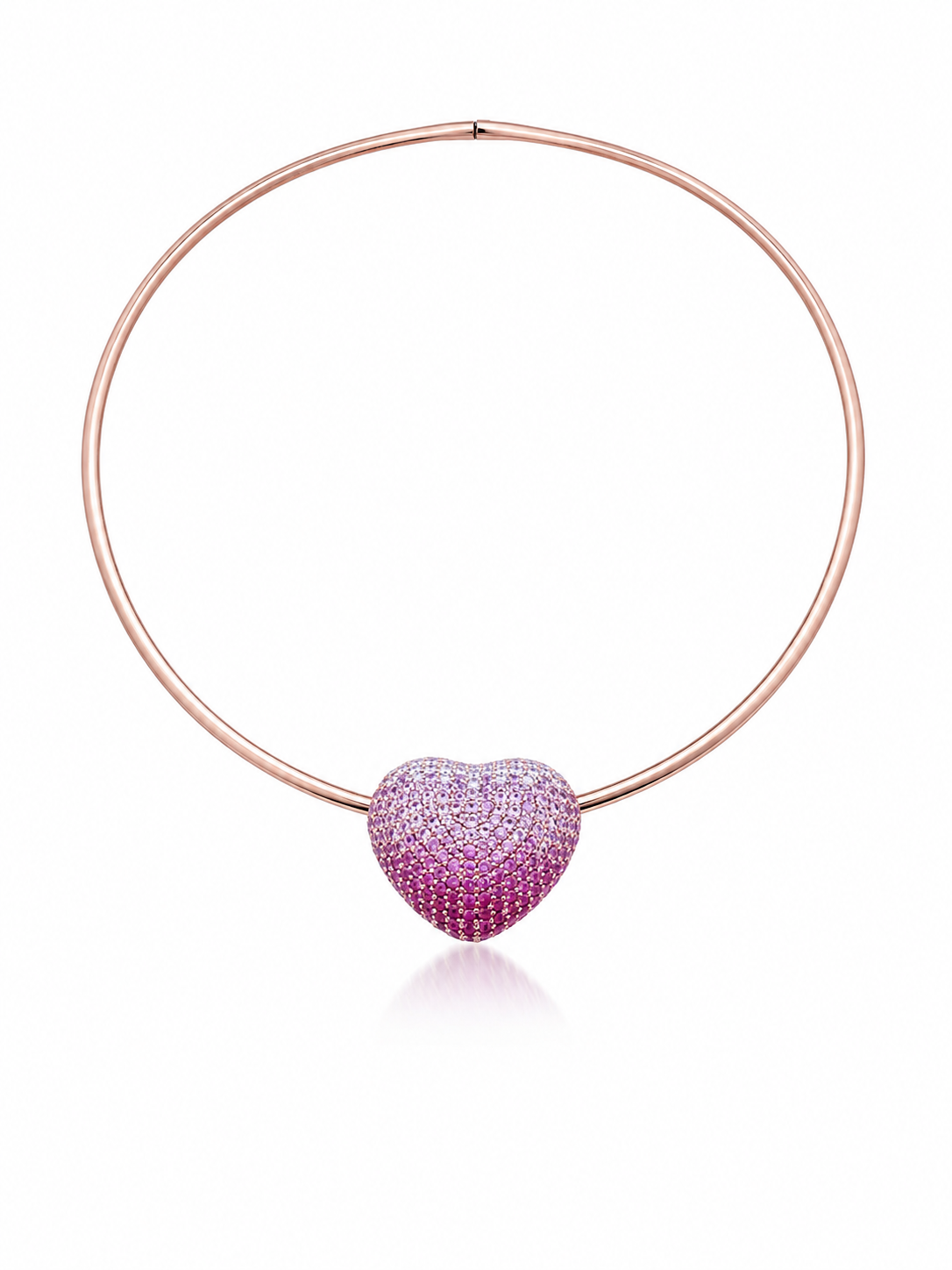 Disco Heart Strawberry Diamond Necklace in 18K Gold | Luxury Heart Jewellery