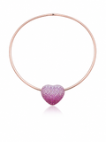 Disco Heart Strawberry Diamond Necklace in 18K Gold | Luxury Heart Jewellery